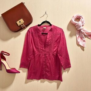 Sonoma Life + Style 100% Cotton Blouse – Pink, Long Sleeve, Relaxed Fit 💕